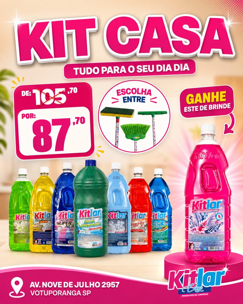 Kit Casa da Kitlar Eloy com os produtos do mês